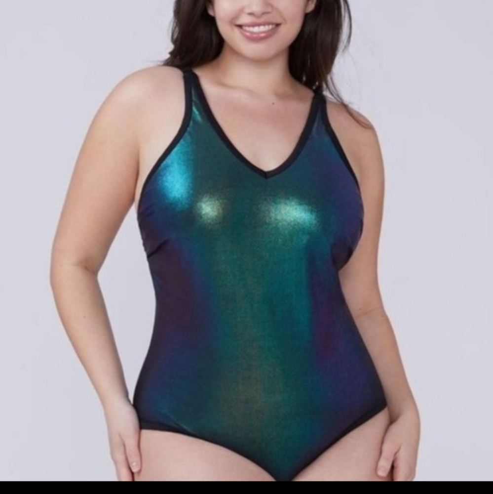 Swim by Cacique  size 24 Iridescent one piece